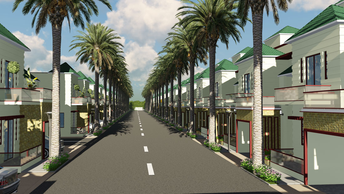 La Ville Township tree lined avenue